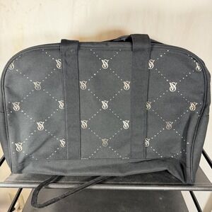 Victoria's Secret Weekender Large Black Tote Zip Duffle Bag 2024 VS Logo New